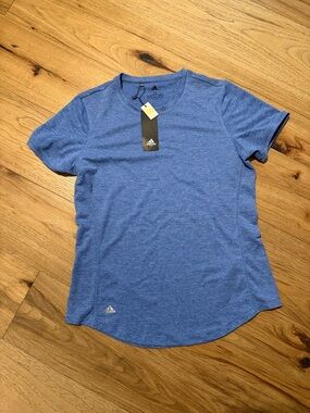Adidas women’s Heather Blue Short Sleeve Athletic Tee